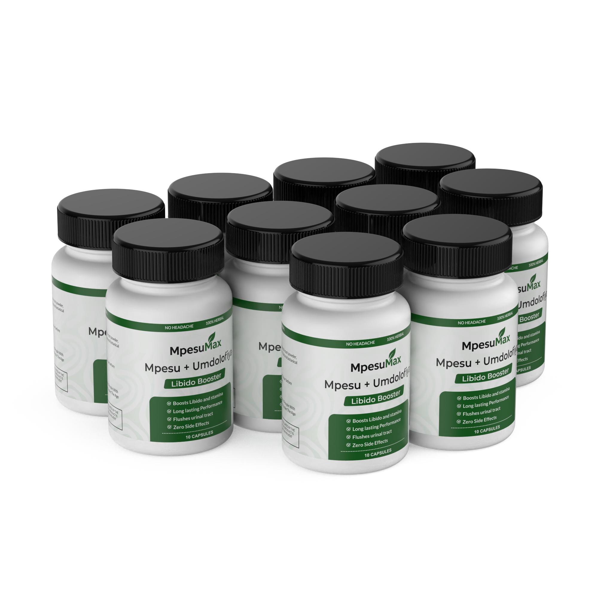 Mpesu Venda Powder + Umdolofiya for Performance – African Beast Performance Herb (10 Capsules) x 10 bottles